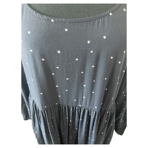 Madewell Star Scatter Midi Dress | Size 14 | Long Sleeve Black l Poshmark - Picture 5 of 9